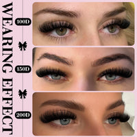 Goddvenus Fluffy Cluster Lashes Individual Eyelashes 300pcs Volume Russian Lash Clusters Wispy Lashes Individual Cluster Eyelashes D Curl Lash Extensions for DIY at Home