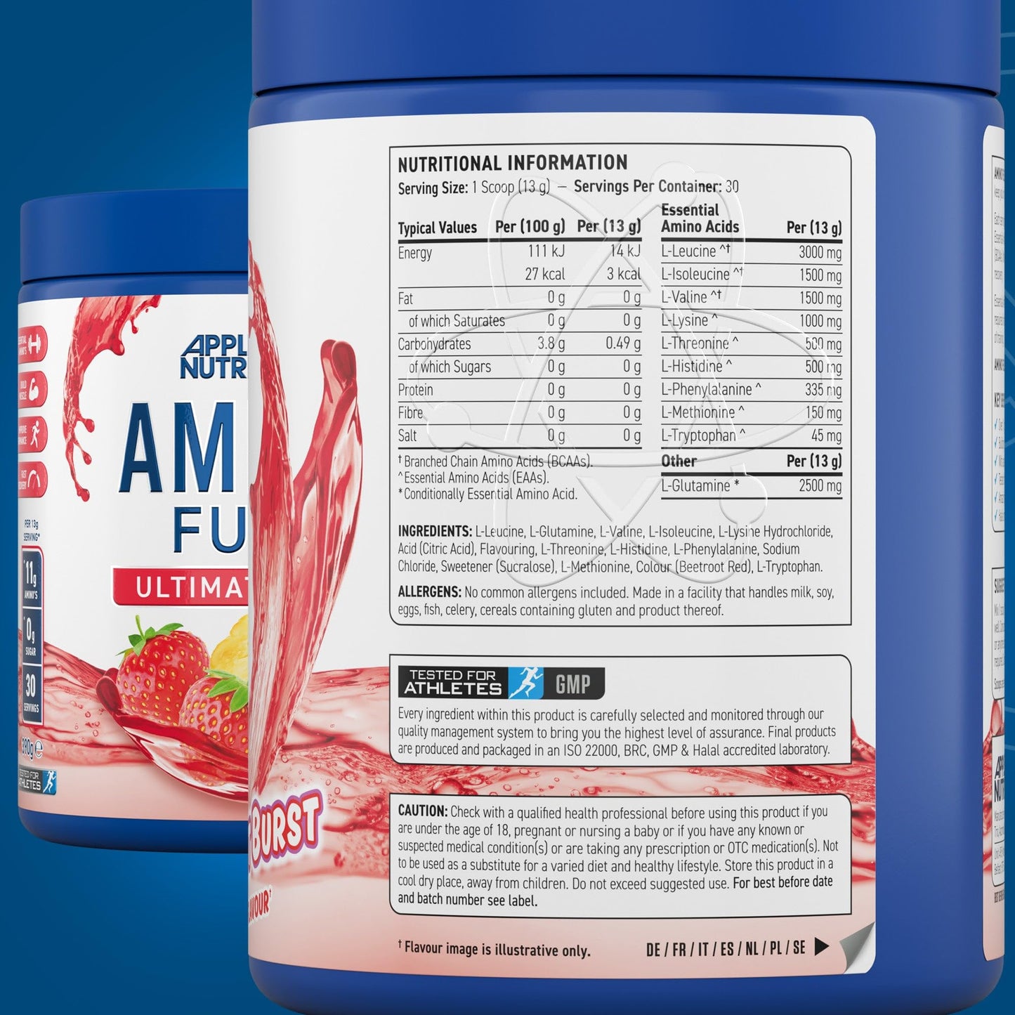 Applied Nutrition Amino Fuel - Amino Acids Supplement, EAA Essential Amino Acids Powder, Muscle Fuel & Recovery (390g - 30 Servings) (Fruit Burst) (New)