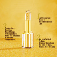 AurolaGlow Lipstick - Color-Changing Lipstick: Transfer-Proof Formula with Gold Foil & Crystal | 24H Hydration, Glossy Shine | Long-Lasting Lip Gloss