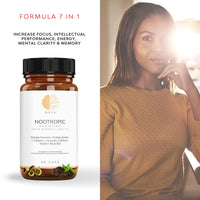 Nootropic Focus, Very High Potency Daily Cognitive Enhancer for Increasing Energy, Focus, Brain Function, Mental Alertness & Memory with Bacopa monnieri, Ginkgo, Tyrosine, Theanine, Caffeine, B6 & B12