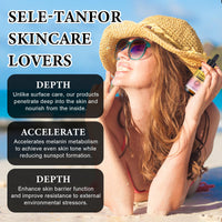 GMHLLES 2PCS Self Tanning Drops, Natural New Sunless Tanning Drops Enhances Natural Skin Tone for Face and body with 1PCS White Massage Stick 60ML