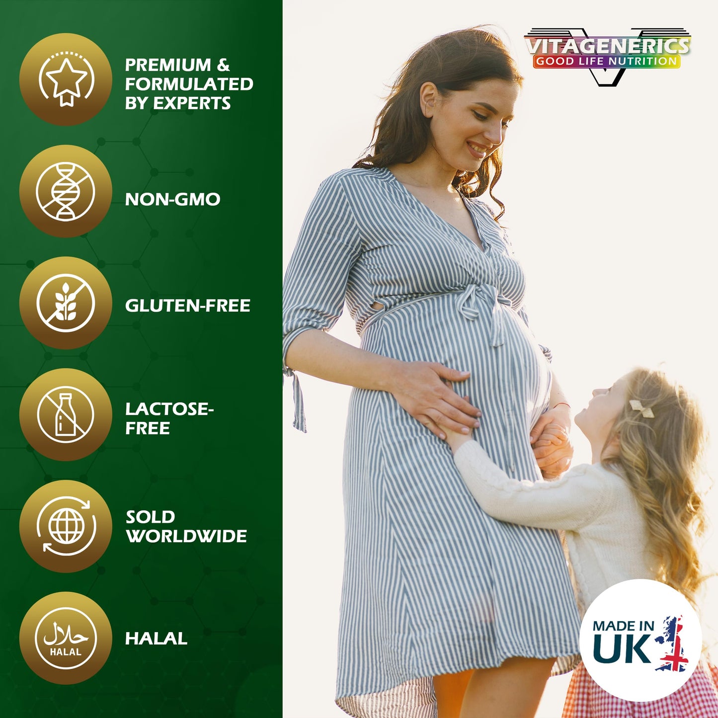 VitaGenerics VITAGENERICS FitPregnancy Multivitamin & Minerals Plus Omega 3, 30 Tablets Plus 30 Capsules, with Zinc, Iron & B Vitamins, Made in UK