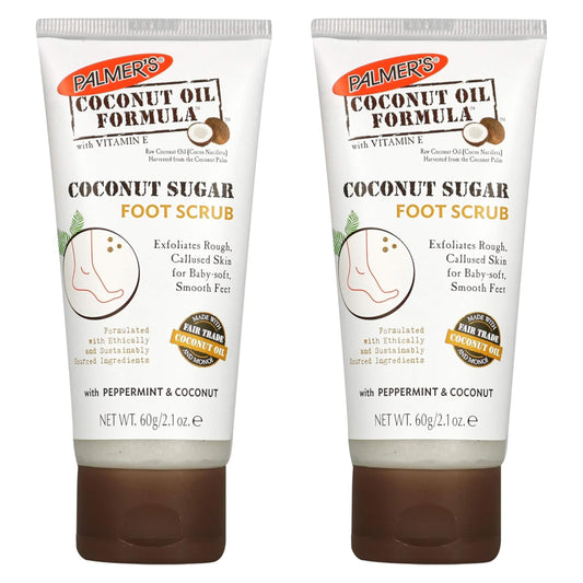 2 Pack Bundle - Palmers Coconut Sugar Foot Scrub (2x 60g). A Hadco Bundle With Our Gold Collagen Eye Mask Pack Included.
