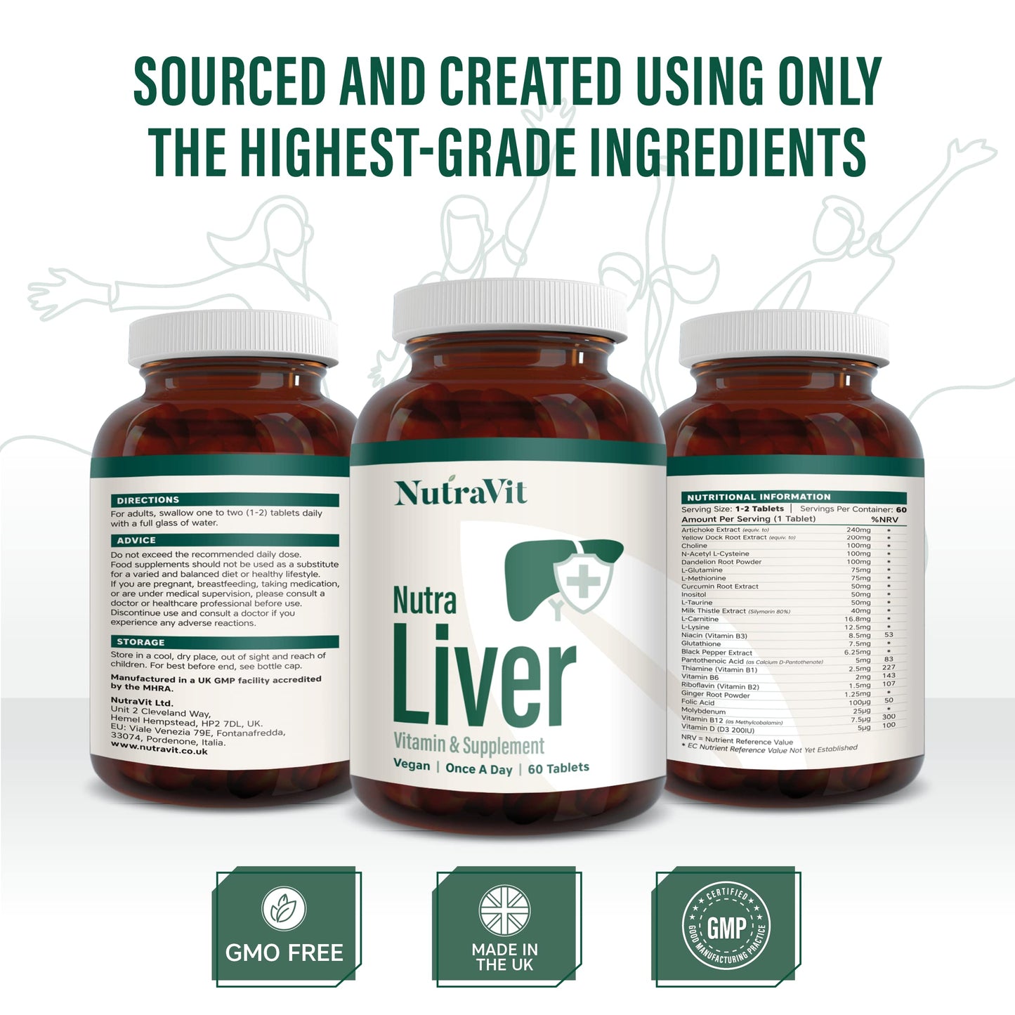 NUTRA Liver - Liver Support Vitamins - 60 Tablets | Providing a Liver, Cleanse, Detox & Repair - by NutraVit
