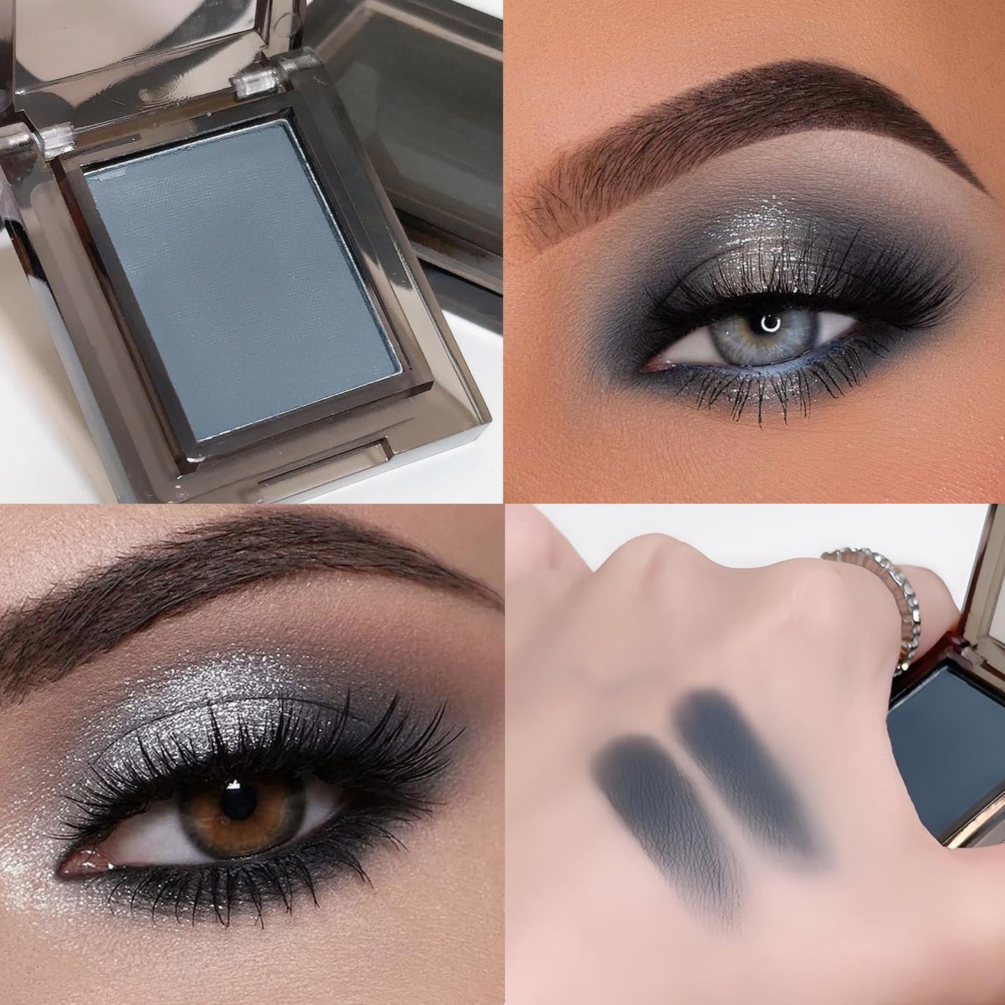 Wormeer Matte Nude Blue-gray Eyeshadow - High Pigment, Intense Monochrome Buxom Eyeshadow for Easy Makeup Application - Longwear, Waterproof, Blendable Pressed Powder Single Shadow - 24 Hour Wear