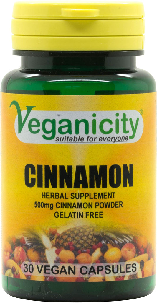Veganicity Cinnamon 500mg General Health and Well-Being Supplement - 30 Capsules