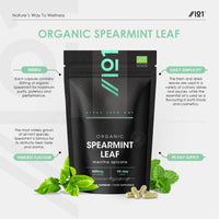 ALPHA01 Organic Spearmint Leaf 500mg – 90 Vegan Capsules – High Strength Mentha Spicata Supplement – Resealable and Recyclable Pouch by Alpha01