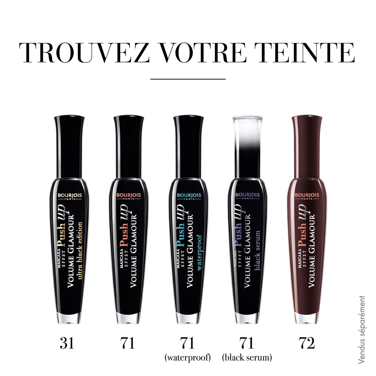 BOURJOIS Bourjois Volume Glamour Effet Push Up Volumizing and Curling Mascara 71 Noir, 7ml, 370712