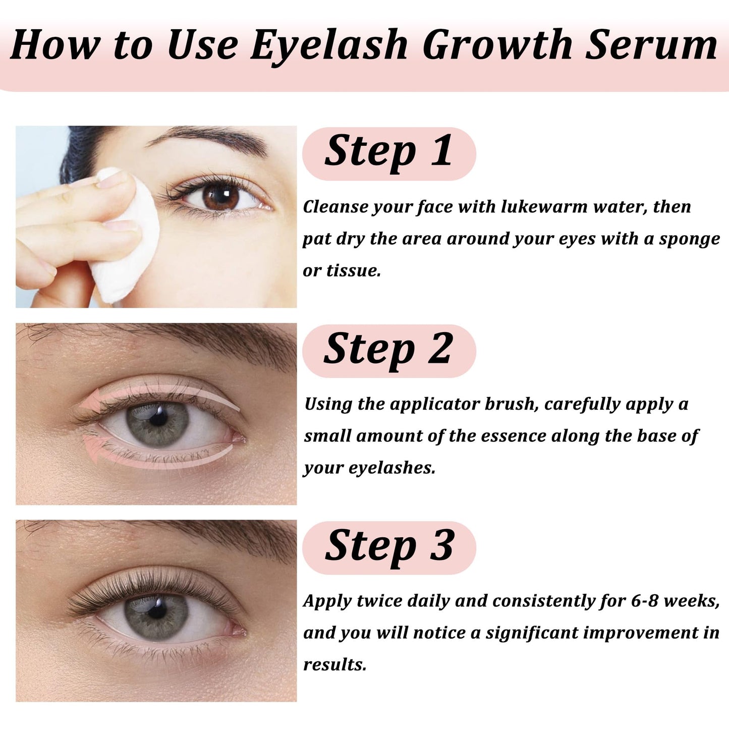 CGBOOM Eyelash Growth Serum Lash Serum Lash Enhancing Serum Boosting Lash Conditioner for Natural Fuller Thicker Longer Looking Eyelashes Healthier Vegan Cruelty-Free (2P PINK)