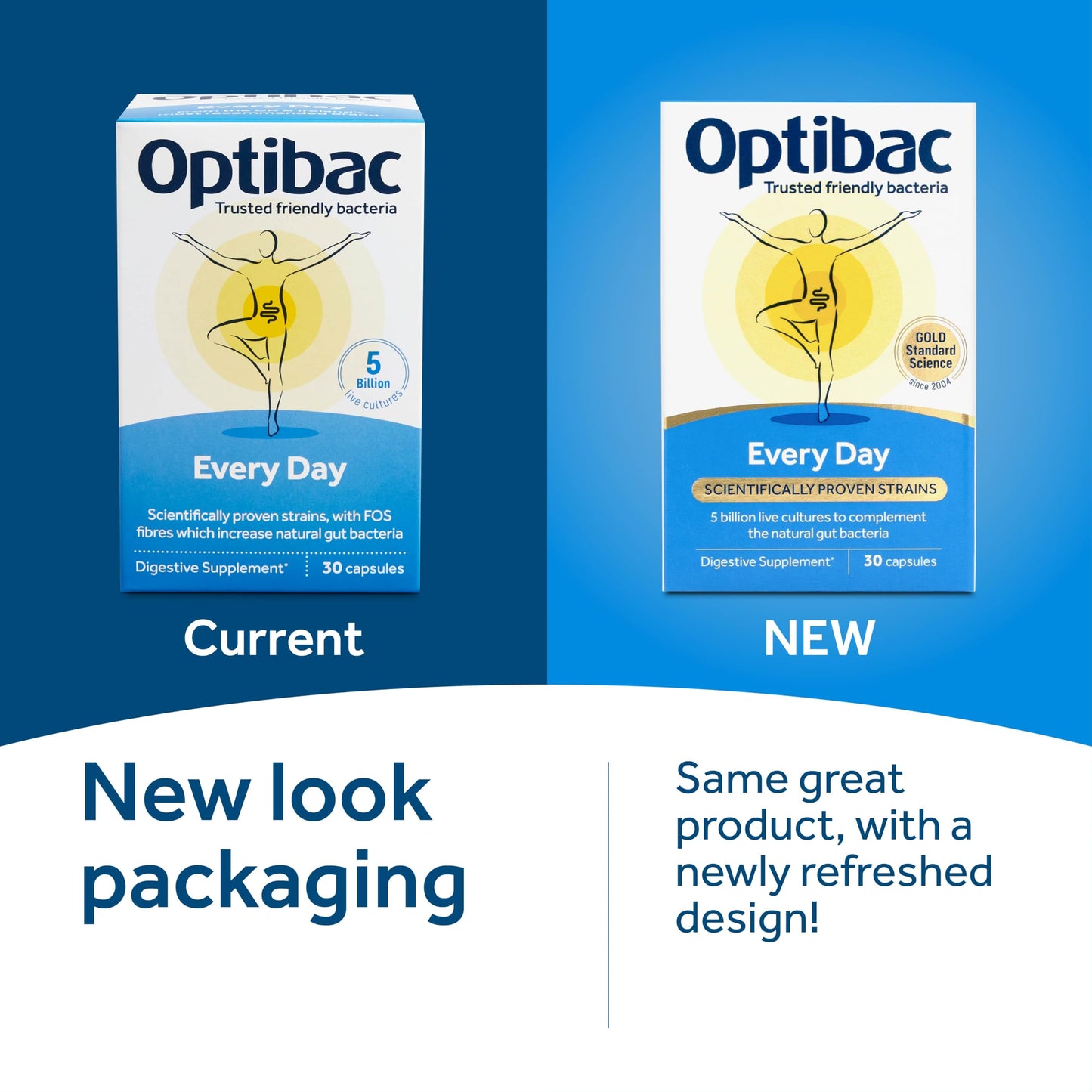 OptiBac Optibac Probiotics Every Day - Vegan Digestive Probiotic Supplement - Most Trusted & Recommended Brand - Lactobacillus & Bifidobacterium - 60 Capsules