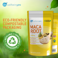 WBP Maca Root 6000mg Tablets (6 Month Supply) - Super Strength Unisex Vegan Herbal Extract - Eco & Letterbox-Friendly Compostable Packaging - Premium Quality Peruvian Maca Made in the UK - 180 Tablets