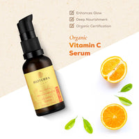 BIOTERRA Bioterra Organic Collagen Booster Vitamin C Serum, 100% Natural, Antioxidant, Skin Brightening, 30ml