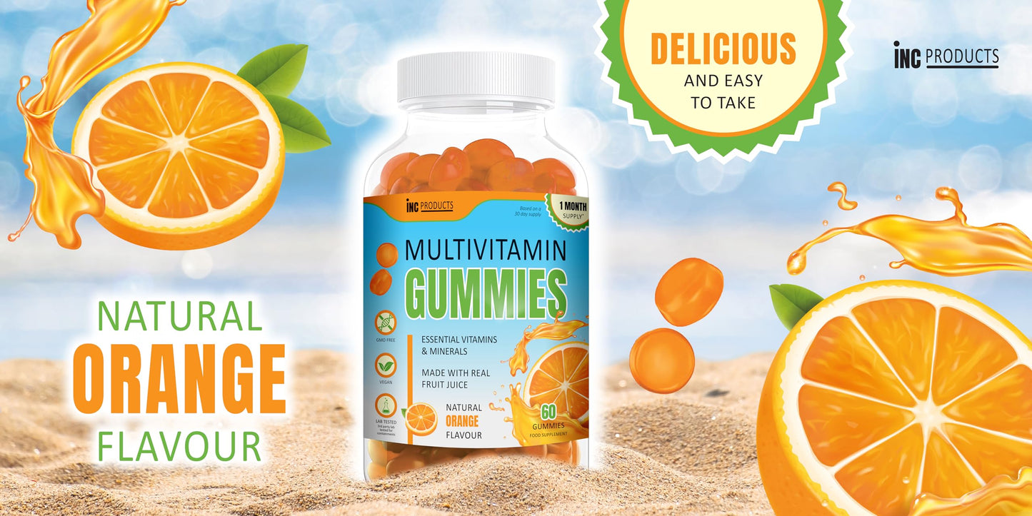 Generic Multivitamin Gummies - Vitamins for Adult and Children - Natural Orange Flavour Soft Chewable Gummy 11 Vitamins &Minerals for Health & Immune Support