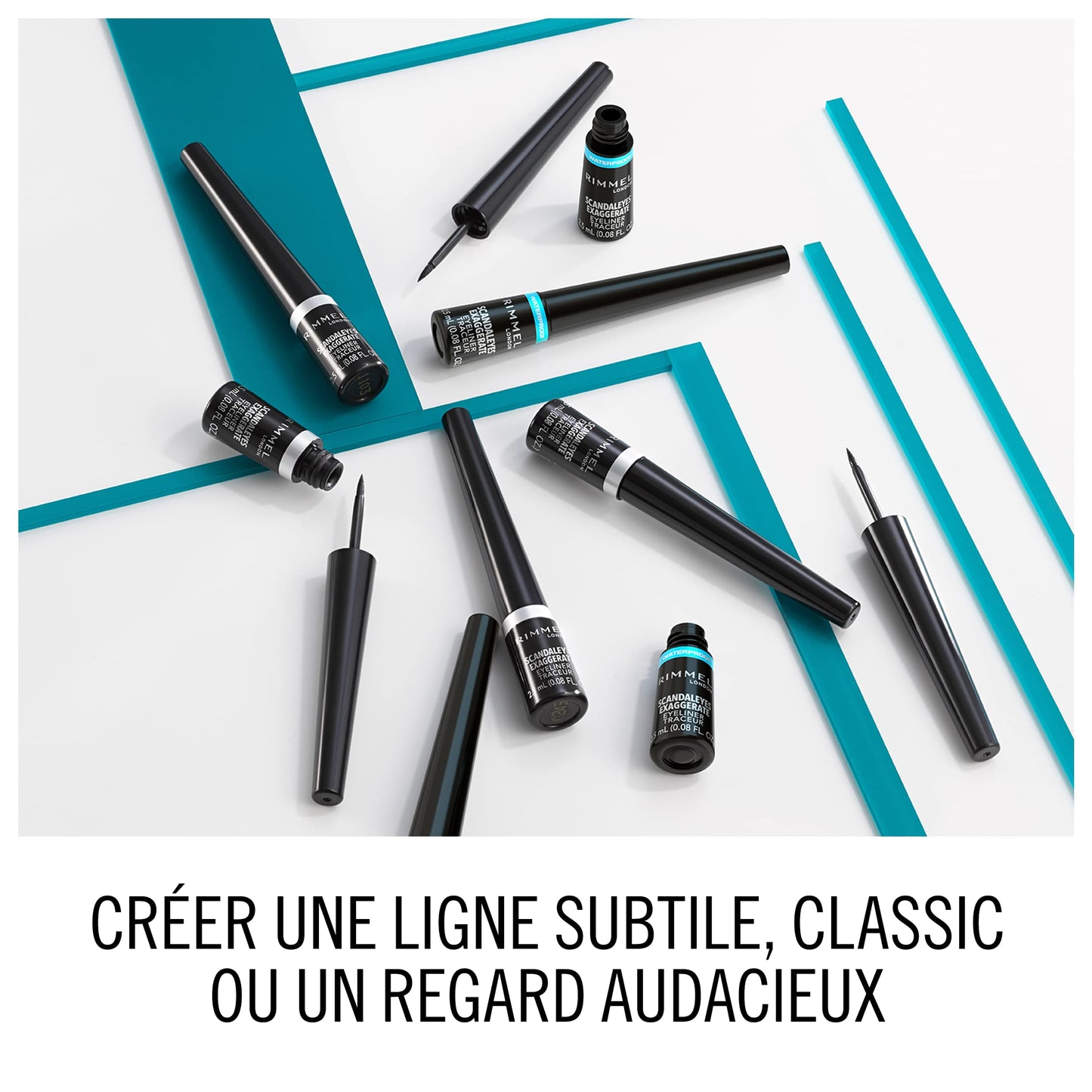 Rimmel Exaggerate Liquid Eyeliner, Black, 2.5ml (Pack of 1)