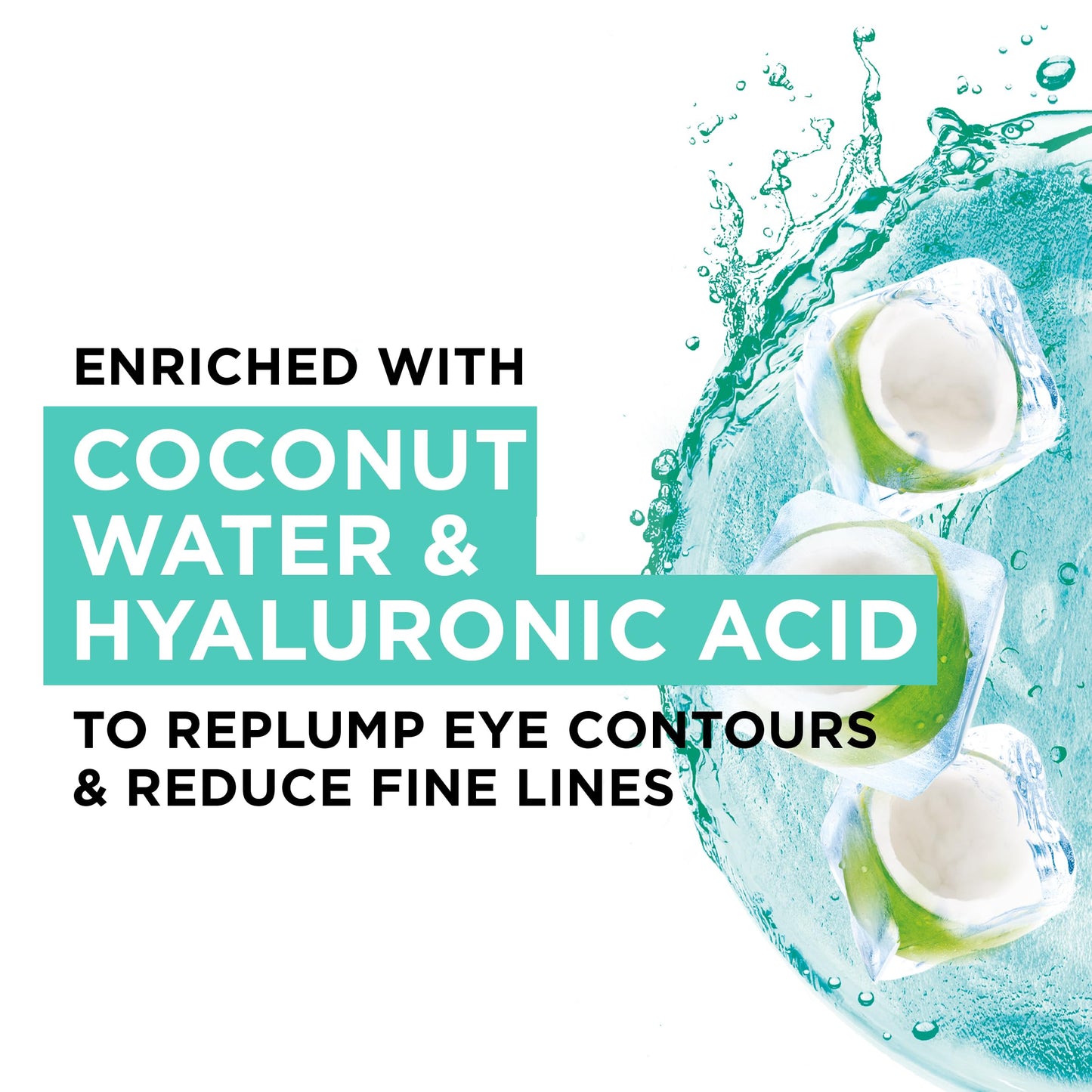 Garnier Moisture Bomb Coconut Water Eye Mask, With Hyaluronic Acid And Coconut Water, Hydrating & Replumping Under Eye Mask, Reduce Appearance of Fine Lines, Biodegradable and Vegan Tissue Mask, 6g