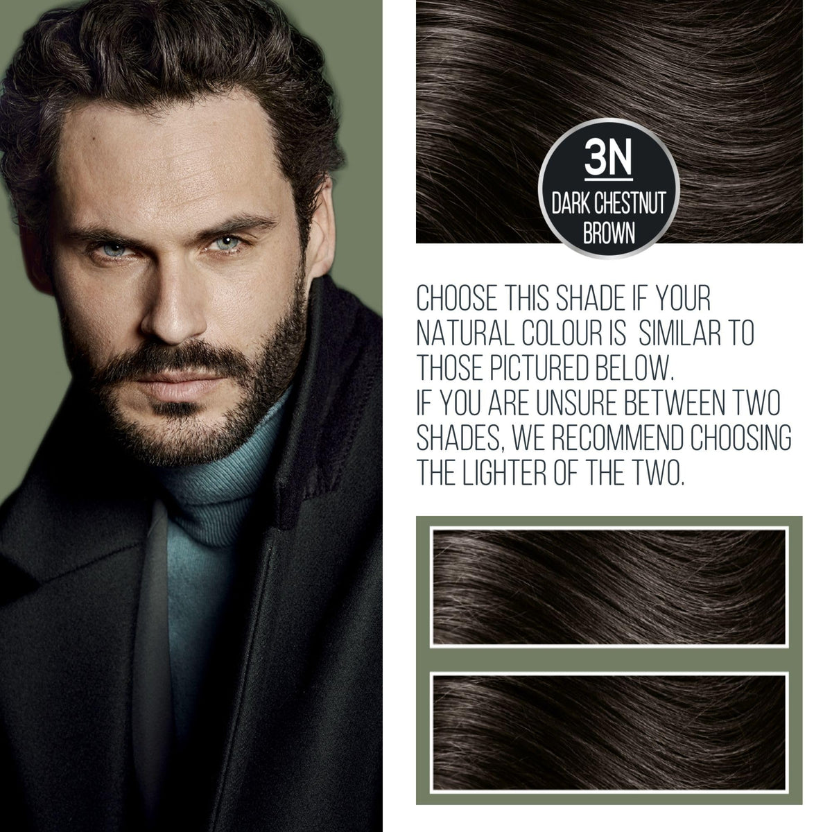NATURTINT Naturtint Mens Permanent Hair Colour Gel 3N Dark Chestnut Brown for Hair Beard and Moustache. Ammonia Free, up to 100% Grey Coverage, Natural Looking Long Lasting Results