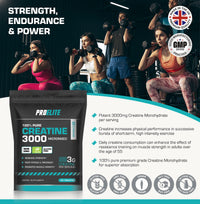 Creatine Monohydrate 3000mg - 420 Tablets - Gym Energy Supplement for Men & Women for Workout - Micronised Creatine Powder Capsules Alternative - Vegan & Keto Unflavoured by PROELITE