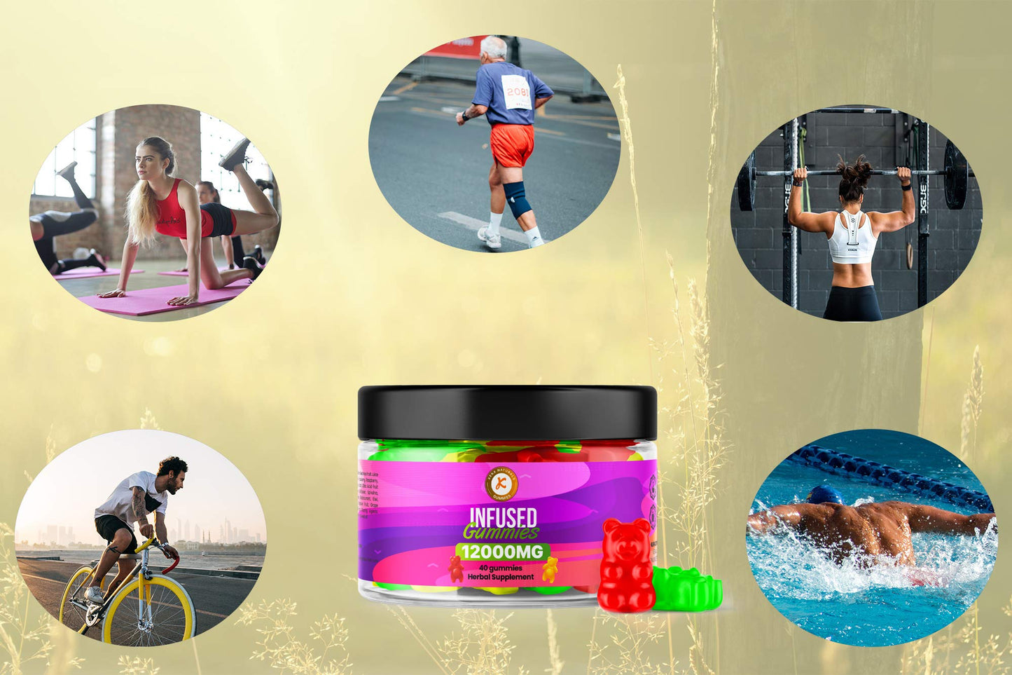 Premium Gummies | 12000mg | 40 Gummies | Max Strength | Made in UK |
