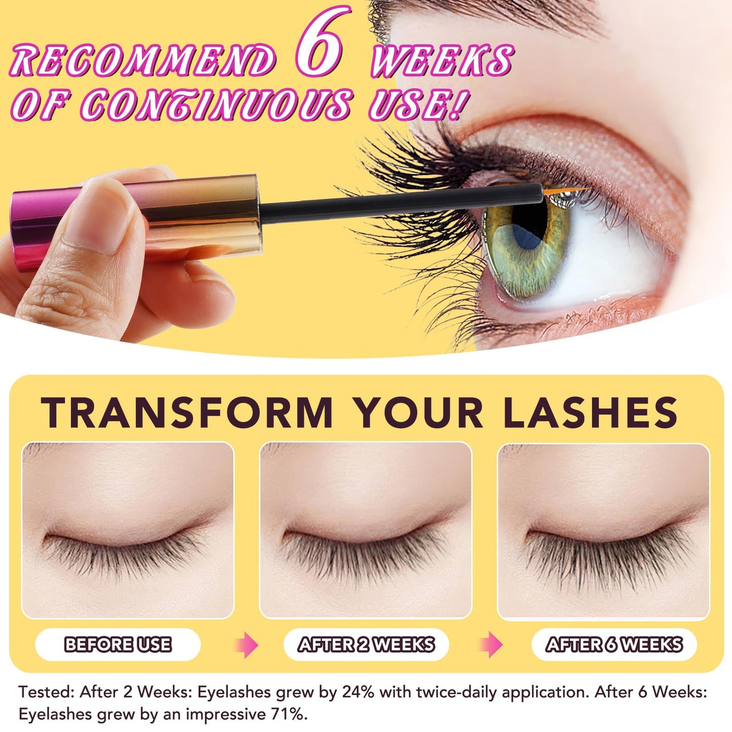 Generic Organic Castor Oil Lash Serum, Fuller & Longer Looking Eyelashes, Nourishing & Conditioning Formula, Eyelash Serum To Grow Lashes, Lash Boost Serum, Lash Enhancing Serum, 5ml