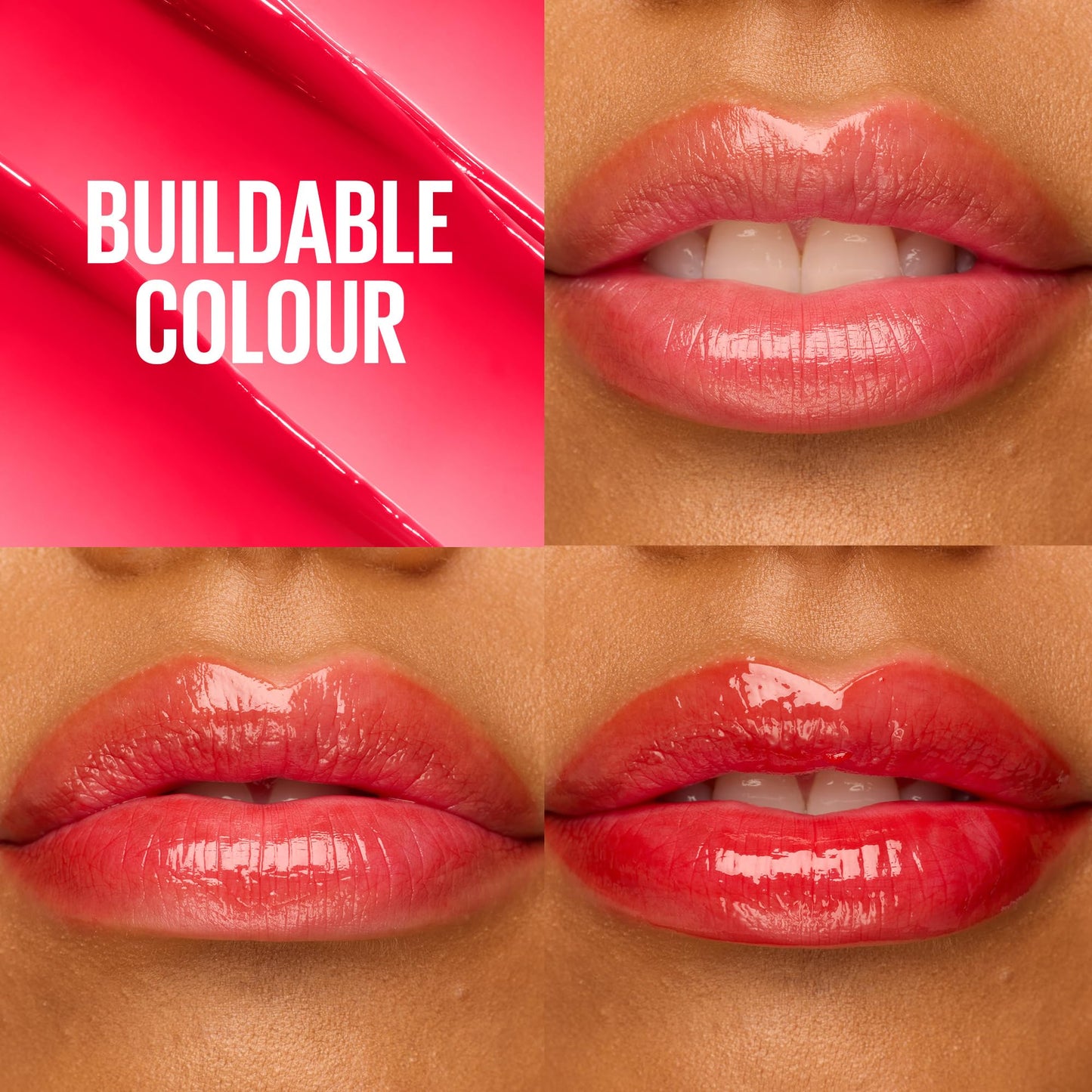 Maybelline New York Lifter Glaze Lip Oil Balm, Up to 24HR Hydration, Plumping for Fuller Lips, Hyaluronic Acid & Acerola Cherry Extract for Ultra-Comfortable Shine, Shade: Rose Bite