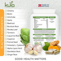 Kula Nutrition LiverPlex - Liver Cleanse Detox and Repair - 60 Vegan Capsules - Natural Herbal Liver & Gallbladder Support Supplement with Choline, Artichoke, Liquorice, Fennel, Turmeric, Ginger, Dandelion and More