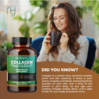Newgate Labs Marine Collagen 350mg with Hyaluronic Acid, Vitamin C & Vitamin E - 120 High Strength Capsules - GMO Free - Halal - Made in The UK