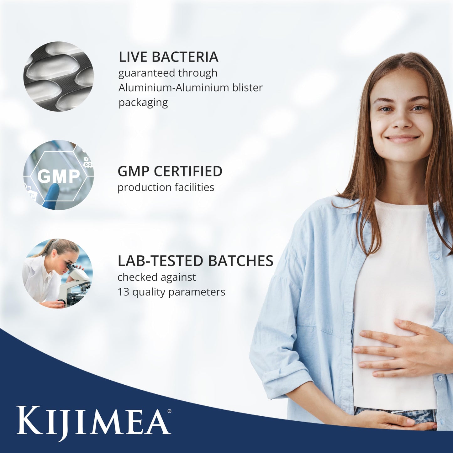 KIJIMEA Kijimea® K53 Advance – High-Dose microculture strains | 53 Strains of Intestinal Bacteria | Enriched with Vitamin B3 and B7 | >500 Billion CFU per Pack | Lactose-Free, Gluten-Free | 28 Capsules