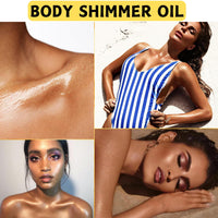 ISBEAUSOLS Golden Copper Body Shimmer Oil, Body Oil for Women, Body Luminizer&Glows&Brightening, Body Oils for Body Glow, Body Care for Face&Body, Shimmer and Shine Your Skin, Gift for Women