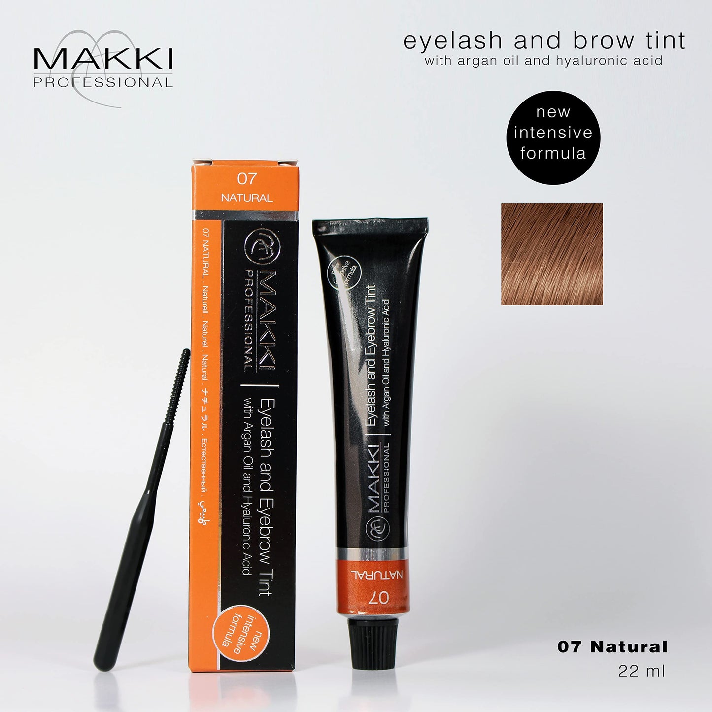 07 Natural Makki Professional Intensive Eyelash and eyebrow tint dye with argan oil & hualuronic acid 22ml
