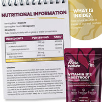 Beetroot & Vitamin B12 Complex – 9000mg Beetroot + 1000mcg Dual B12 (Methylcobalamin & Adenosylcobalamin) – Energy & Immune Support – 90 Vegan Capsules – UK Made (90)