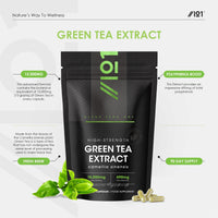 Green Tea Extract 15,000mg - High Strength 95% Polyphenols (490mg per Capsule) - 90 Vegan Capsules (3 Months Supply) - Resealable and Recyclable Pouch - by Alpha01