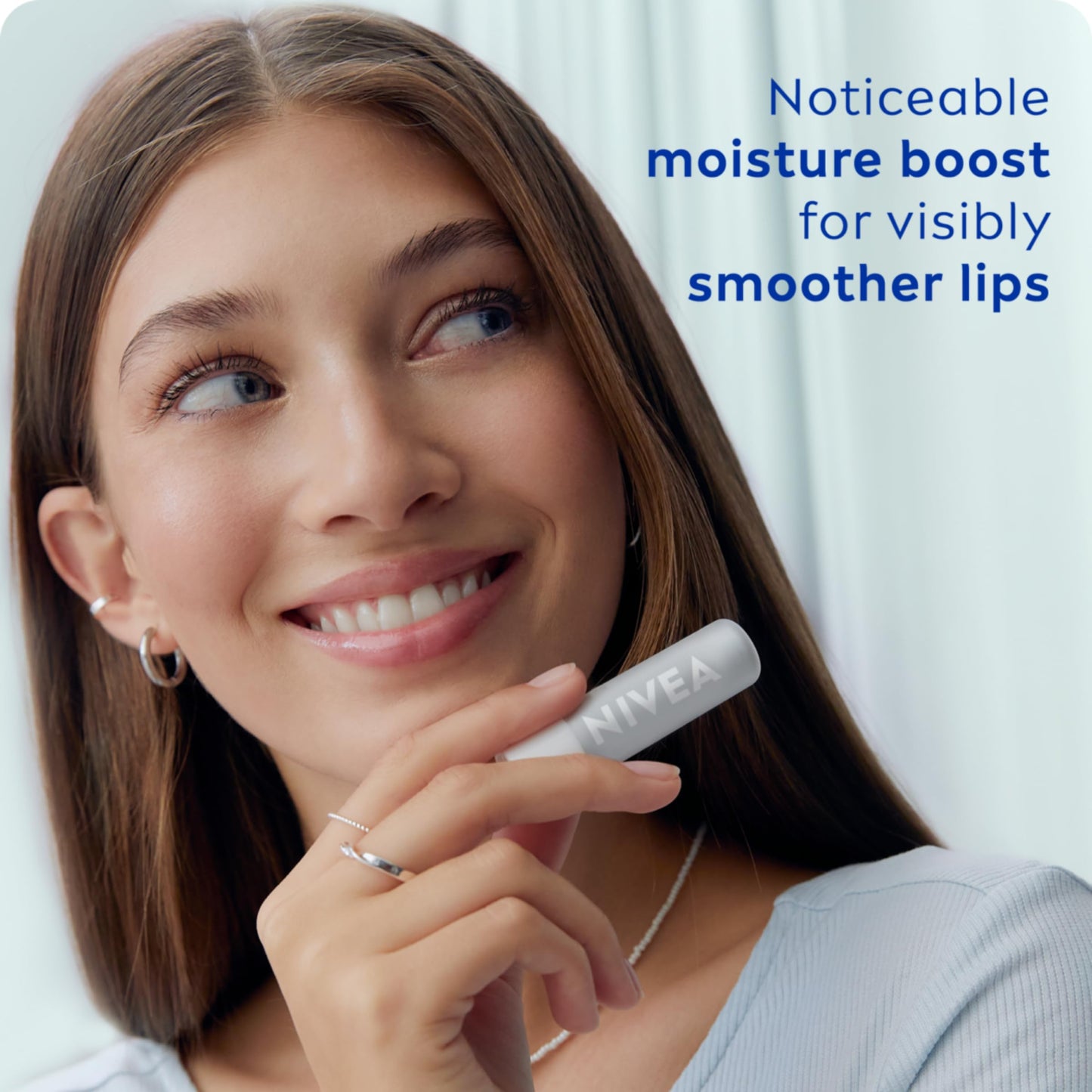 NIVEA Hyaluron Moisture Plus Lip Balm (5.2g), Ultra-Light Lip Balm Stick with Hyaluronic Acid, Provides 24H Moisture and Visibly Smoother Lips