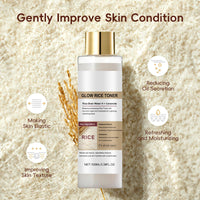 Peel Shot Glow Rice Water Toner for Face, Rice Toner Korean Skincare, Exfoliating Pore Minimizer - Hydrated Skin Cleansing Skin, Glow Serum 100ml for Radiant Skin