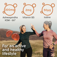 Nutriburst 300mg Ashwagandha + Vitamin B5 & Iodine - Herbal Adaptogen Reduce Tiredness & Fatigue, Supports Mental Performance - Vegan, Sugar Free Supplement - 60 Gummies - 1 Month Supply