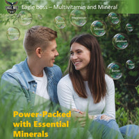 Eagle boss Eagle Boss Multivitamin and Mineral Formula, UK-Made, 90 Capsules, 3 Month Supply, 25 Vitamims and Minerals with B Complex, Zinc, Iron, Selenium, Lodine, biotine- for Men & Women