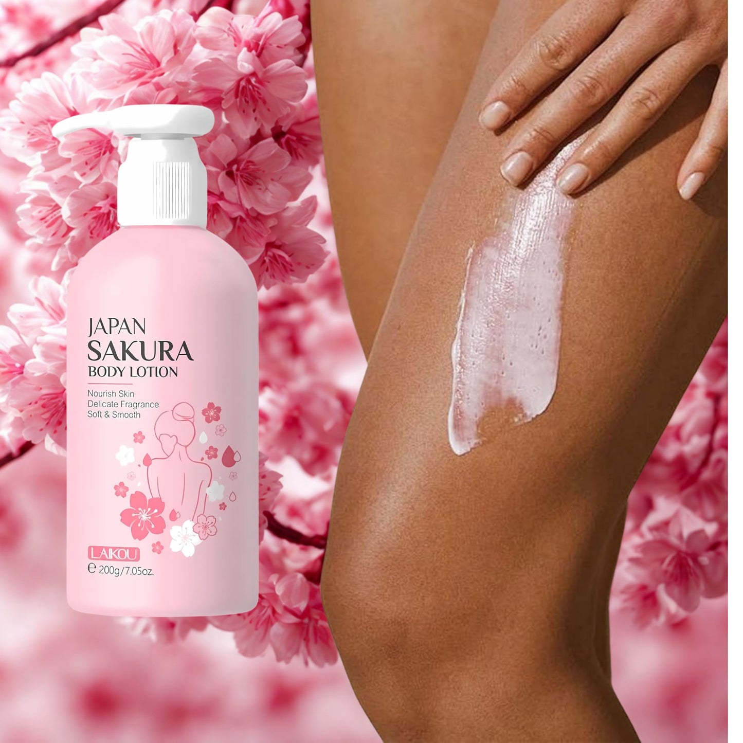 Prosperina Japanese Cherry Blossom Body Lotion – Radiant Glow Firming Moisturizer with Niacinamide & Vitamin C | Hydrating Body Cream for Dry Skin | Lightweight, Non-Sticky, Fast-Absorbing | Pump Bottle | 200ml