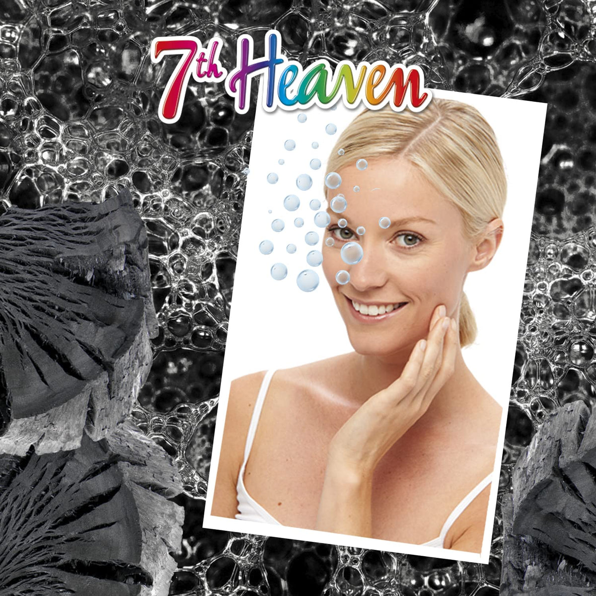7th Heaven Charcoal Detox Bubble Sheet Mask with Purifying Charcoal, Collected Star Anise and Cleansing Oxygen Bubbles for a Brighter Complexion - Ideal for All Skin Types