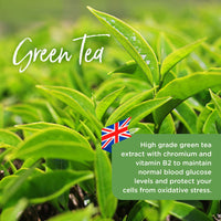 Healthspan Green Tea | High Strength | 90 Tablets | Chromium | Vitamin B2 | 323mg of Polyphenols | 155mg of Catechin Epigallocatechin Gallate (EGCG) | Vegan