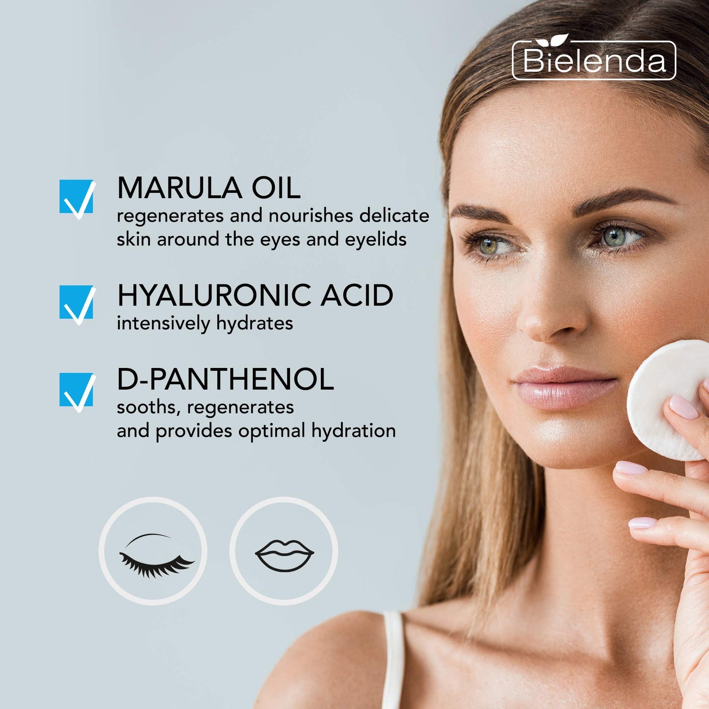 Bielenda Clean Skin Expert - Combination Of Marula Oil And Hyaluronic Acid - Clean Skin Expert Moisturizing 2-Phase Eye And Lip Make-Up Remover With Marula Oil - 150 ml
