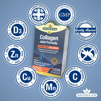 Natures Aid Collagen Joint Formula with Vitamin C, Copper and Manganese, Cartilage and Joint Health, 60 Capsules