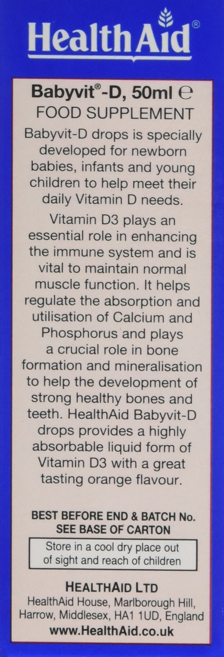 HealthAid 50ml Babyvit-D Drops