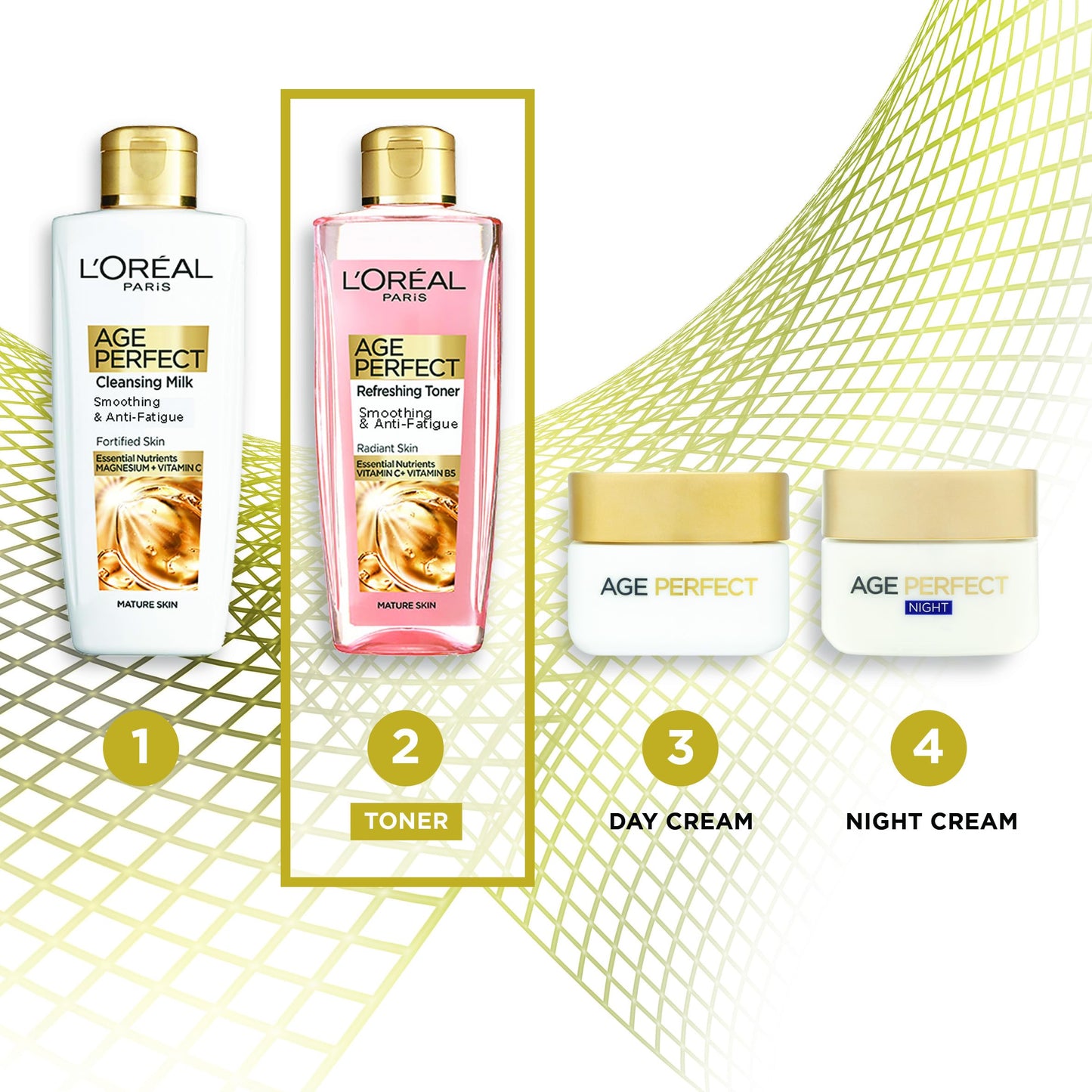 L'Oreal Paris Age Perfect Smoothing and Anti Fatigue Vitamin C Refreshing Toner, Black, Ultra-Invigorating Formula Exfoliates, Smooths, and Energizes the Skin, 200 ml (Pack of 1)