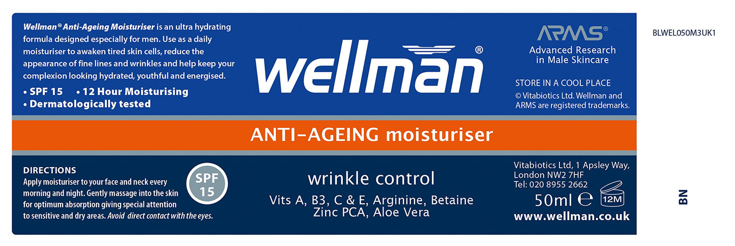 Vitabiotics Wellman Anti-Ageing Moisturiser - 50 ml
