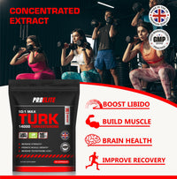 Turkesterone 14000mg | 180 Capsules Vegan Ajuga Turkestanica 50:1 Extract Supplement - Turkesterone High Strength Muscle Growth & Strength - NO Fillers or Binders by PROELITE