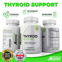 Freak Athletics Thyroid Support Supplement - 60 Capsules - Includes Myo inositol, L-Tyrosine, Iron, Magnesium, Zinc, Manganese, Selenium, Vitamin B12 - Contributes to The Reduction of Tiredness & Fatigue