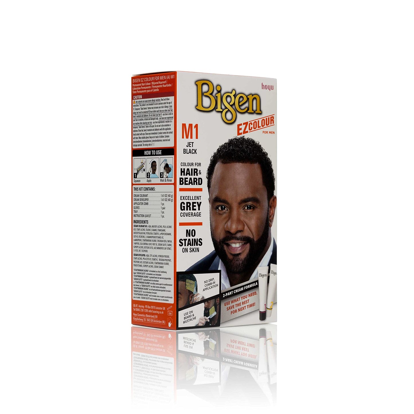 Bigen EZ Colour for Men, Permanent Colour for Hair and Beard, M1 - Jet Black