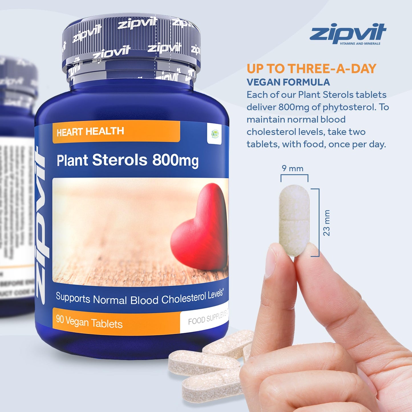 Plant Sterols High Strength 800mg, 90 Vegan Tablets, Supports and Helps Lower Cholesterol Levels