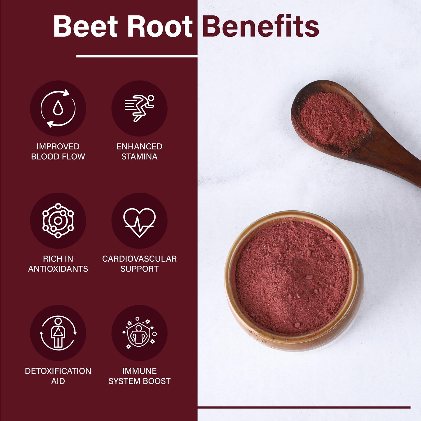 VED Organic Beet Root Powder, Support to Digestive System, Skin and Strengthen Hair,100g