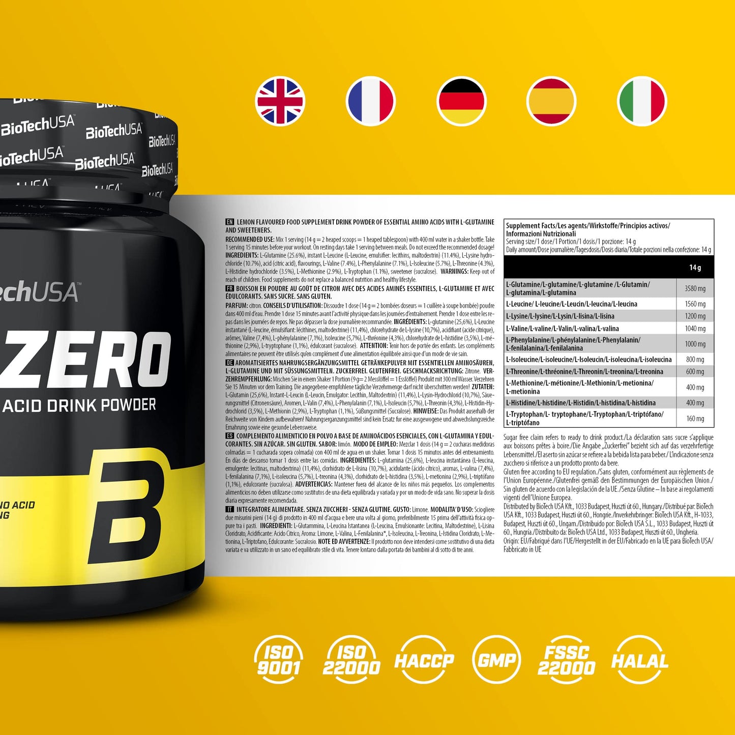 BioTechUSA Biotech USA EAA Zero 350 g Essential Amino Acids of EAA BCAA