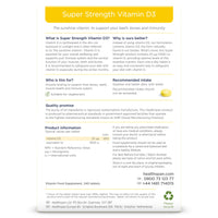 Healthspan Super Strength Vitamin D3 (240 Tablets) | Immune Health | Bone, Teeth & Muscle Health | Contains 1,000iu of Natural Source Vitamin D3 in Each Tablet | Vegetarian